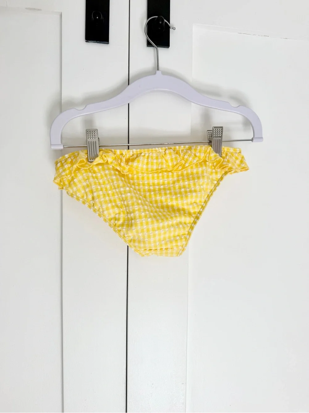 Minnow Girls' Yellow Gingham Halter Bikini - Cute Ruffle Detail
